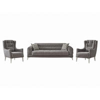 SITZGARNITUR Arica, Grau Stellvariante 3+1+1 - Grau, Holzwerkstoff/Kunststoff (240/80/95cm)