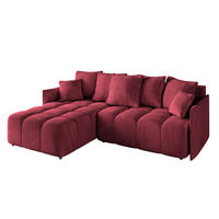 ECKSOFA mit Schlaffunktion und Bettkasten LONLI-L 242x175x88 Bordeaux Velours - Bordeaux, Holzwerkstoff/Kunststoff (242/175cm) - ALTDECOR