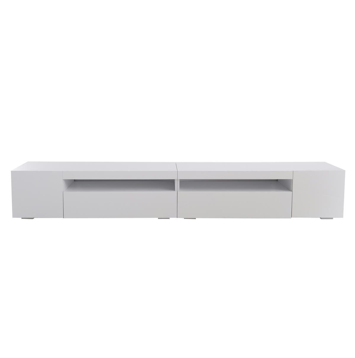 TV-SCHRANK 240/35,5/38,5 cm weiß MDF mit variabler LED-Beleuchtung und symmetrischem Design - Weiß, Holzwerkstoff (240/35.5/38.5cm) - OKWISH