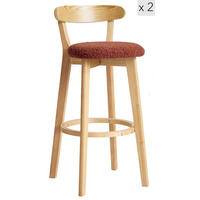 BARHOCKER 2er-Set Stoff Terrakotta - Rot, Textil (38/92/42cm) - Nordlys