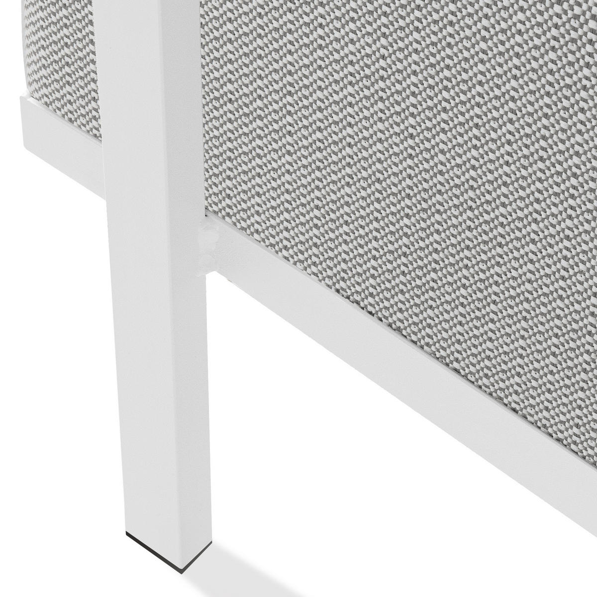 GARTENLOUNGE-HOCKER TRIGLO auf Metallfüßen, Modern, Weiß - Dunkelgrau/Weiß, Textil/Metall (69/44/54cm) - KONSIMO®