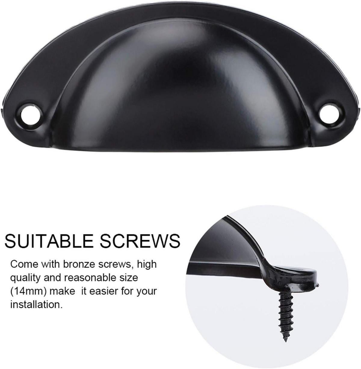 MÖBELGRIFF Schwarz 12er-Set 80x35 mm - Schwarz, Metall (3.5/2.5/8cm)