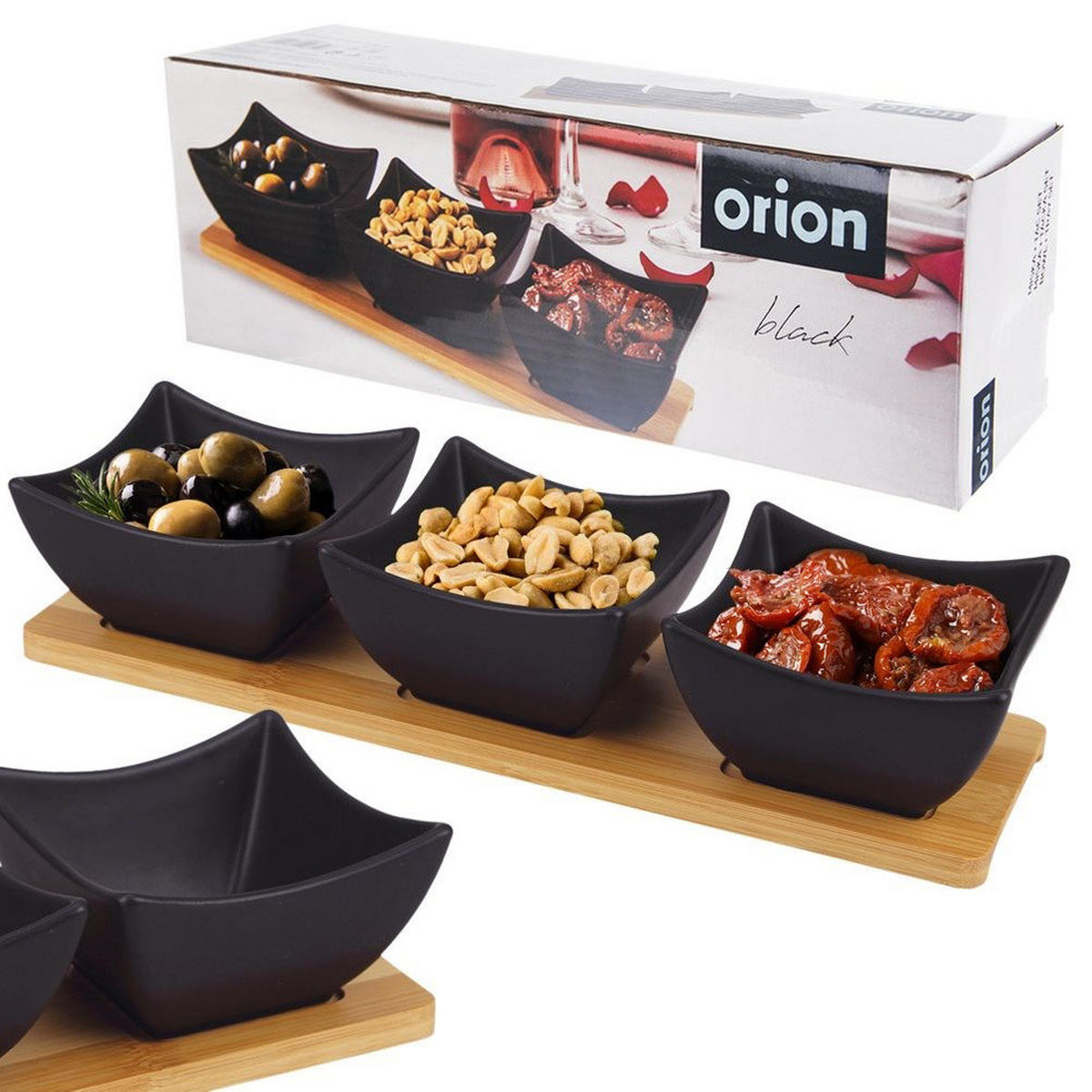 SNACKSCHALEN Porzellan 31,5 cm 4 Stück. Schwarz - Schwarz, Keramik (10/31.5/6.5cm) - Orion 