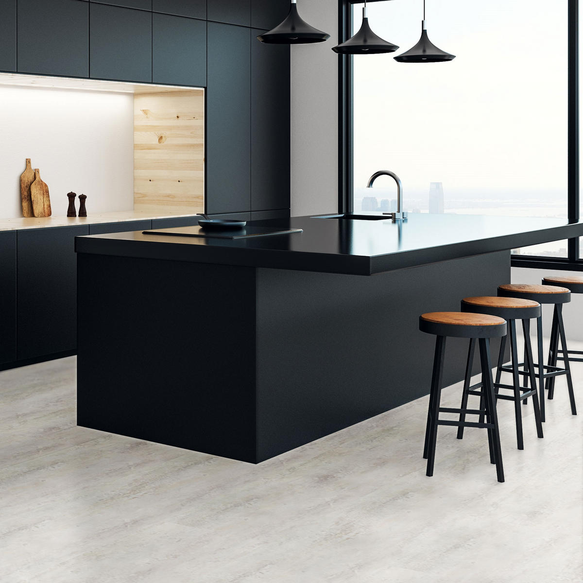 VINYLOVÁ PODLAHA s klikovým systémem 5,58 m²/30 lamel PVC podlahová krytina dub rustikální světlý vzhled dřeva - světle šedá, plast/umělá hmota (61.5/31/0.42cm) - ML-DESIGN