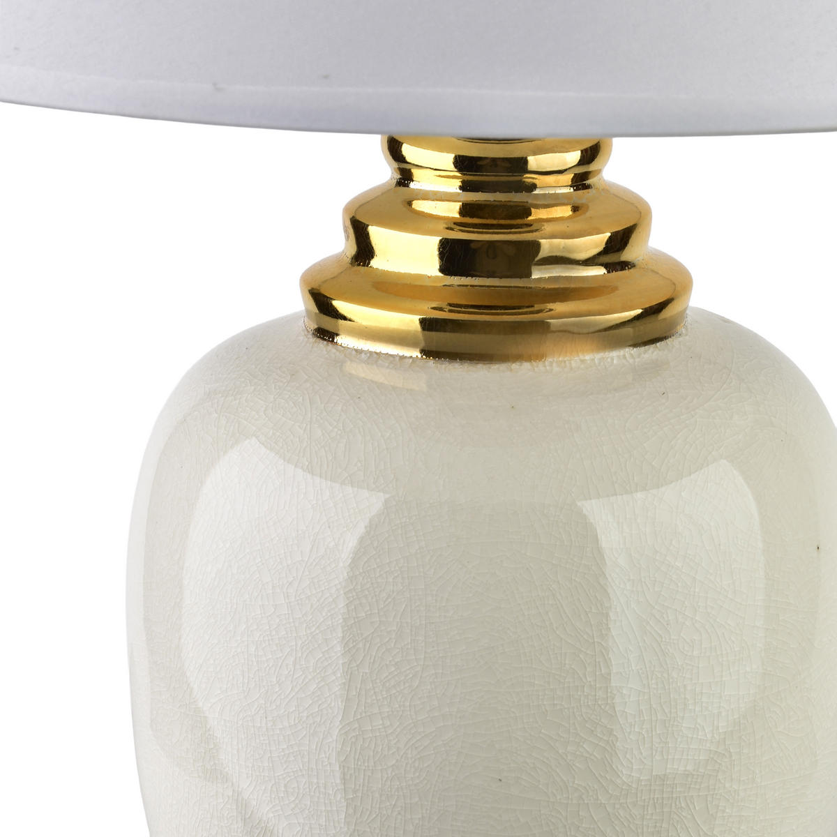 LETI GREY Lampa stołowa 14x35x51cm - Beige, Keramik (14/35/51cm) - Mondex