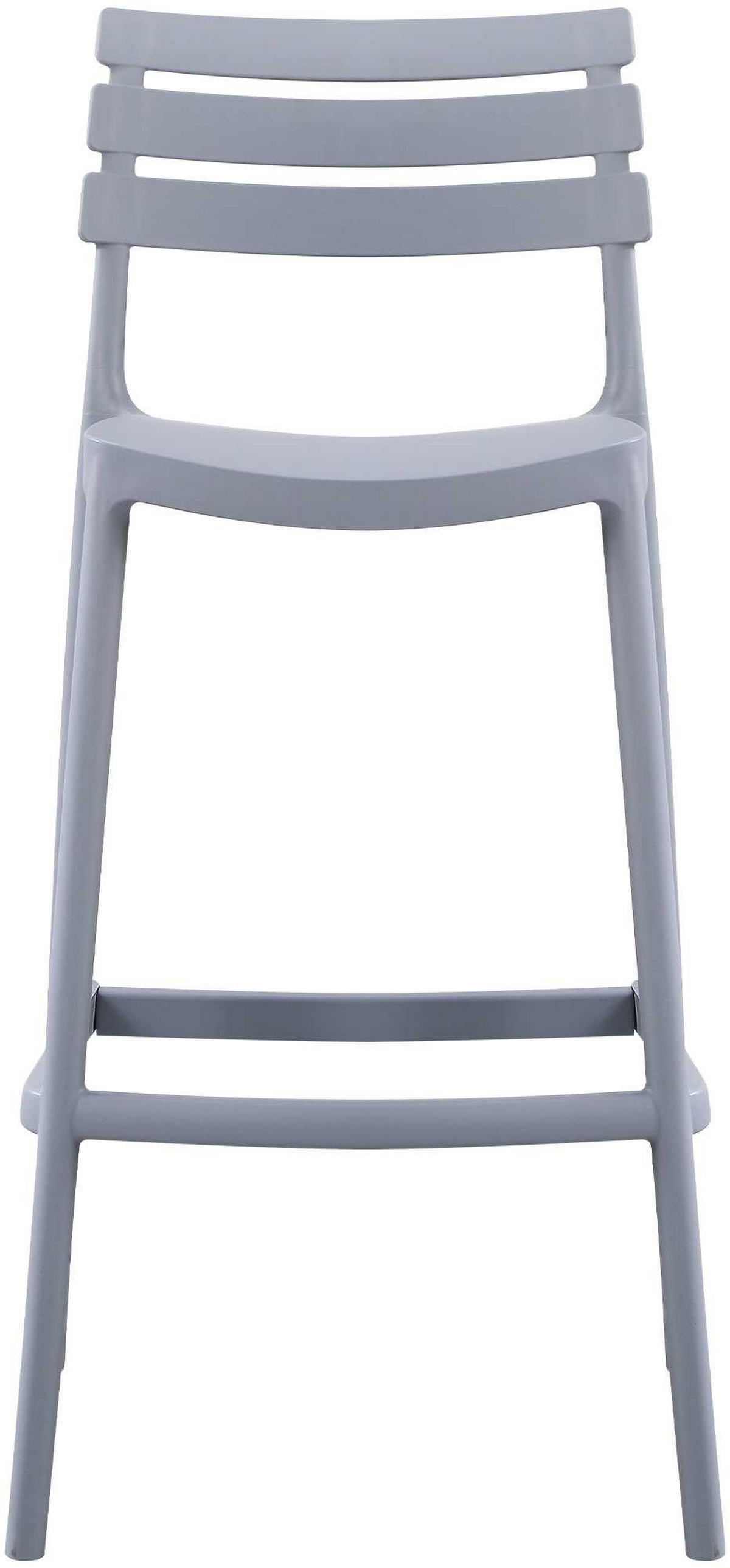 BARHOCKER Nils Lehne 49x50x99cm Kunststoff Grau Hoher - Grau, Kunststoff (49/99/50cm) - DELUKE