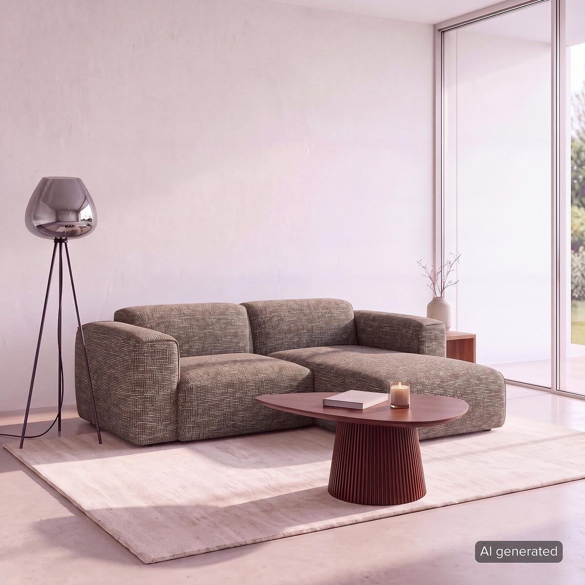 1,5-SITZER ECKSOFA mit Longchair - Schwarz/Grau, Kunststoff/Textil (260/173cm) - home24