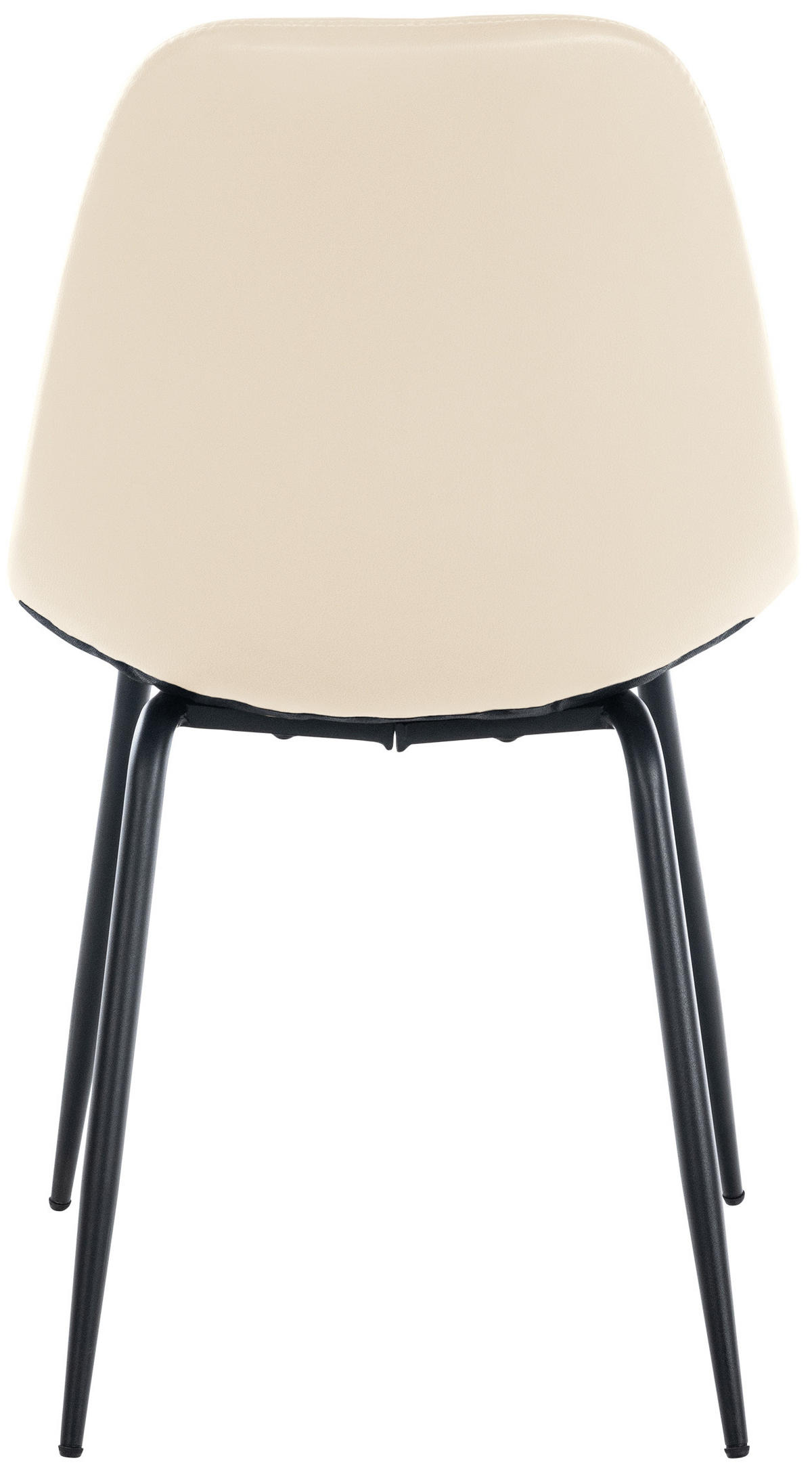 STUHL 2er Set Lederlook creme - Creme/Schwarz, Textil/Metall (46/82/52cm) - CLP