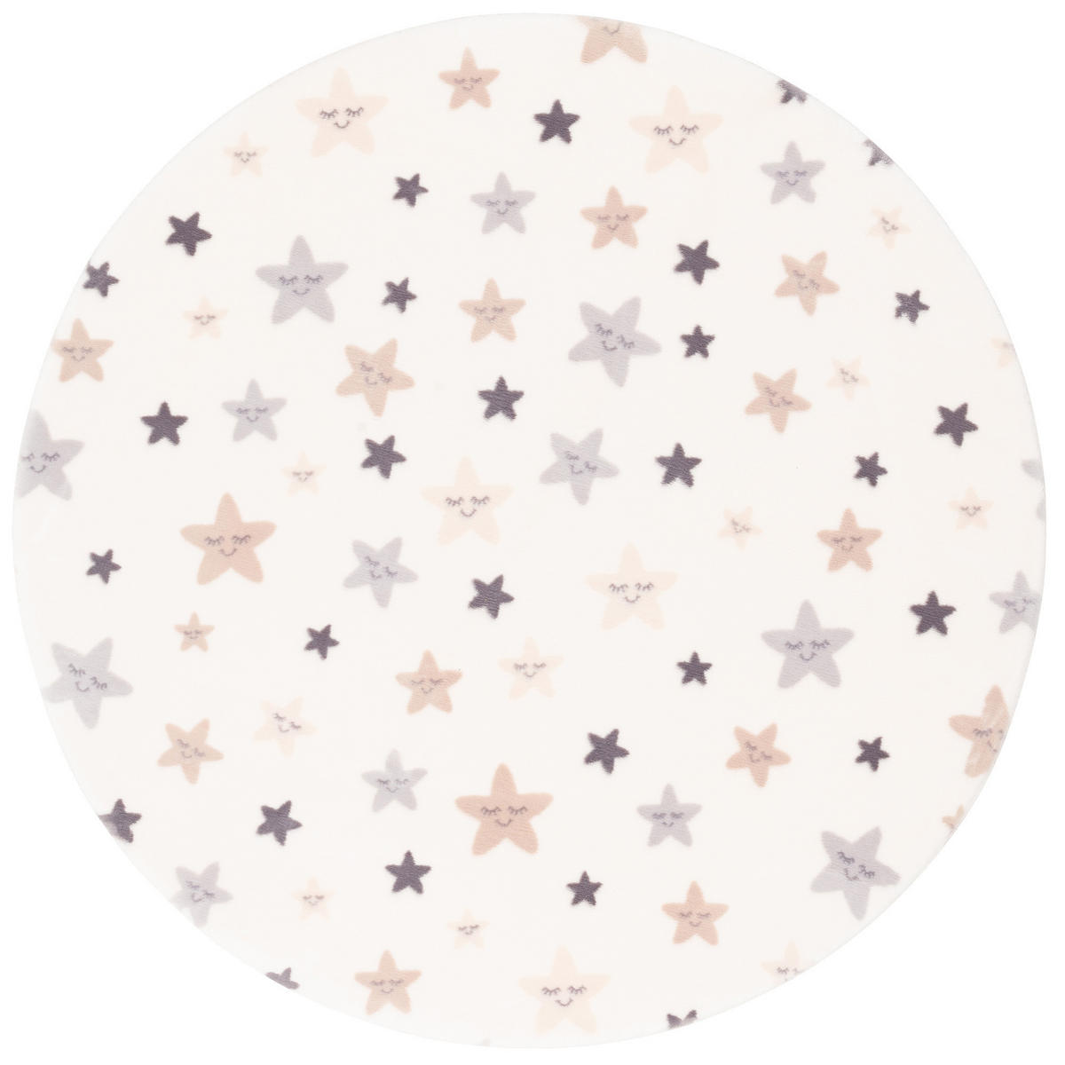 SUPER SOFT FELLTEPPICH PEARL KIDS STERNE RUND - Creme, Textil (160/160cm) - Pergamon