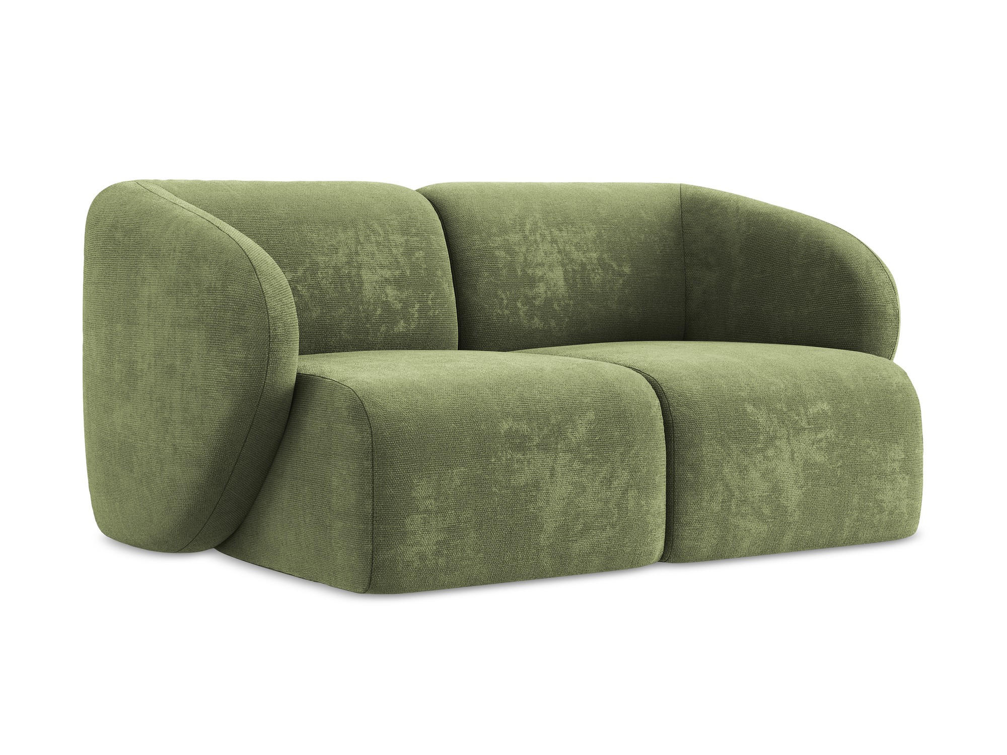 2-SITZER-SOFA Chenille Stoff Grün - Schwarz/Grün, Holzwerkstoff/Kunststoff (174/75/94cm) - Makamii