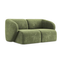 2-SITZER-SOFA Chenille Stoff Grün - Schwarz/Grün, Holzwerkstoff/Kunststoff (174/75/94cm) - Makamii