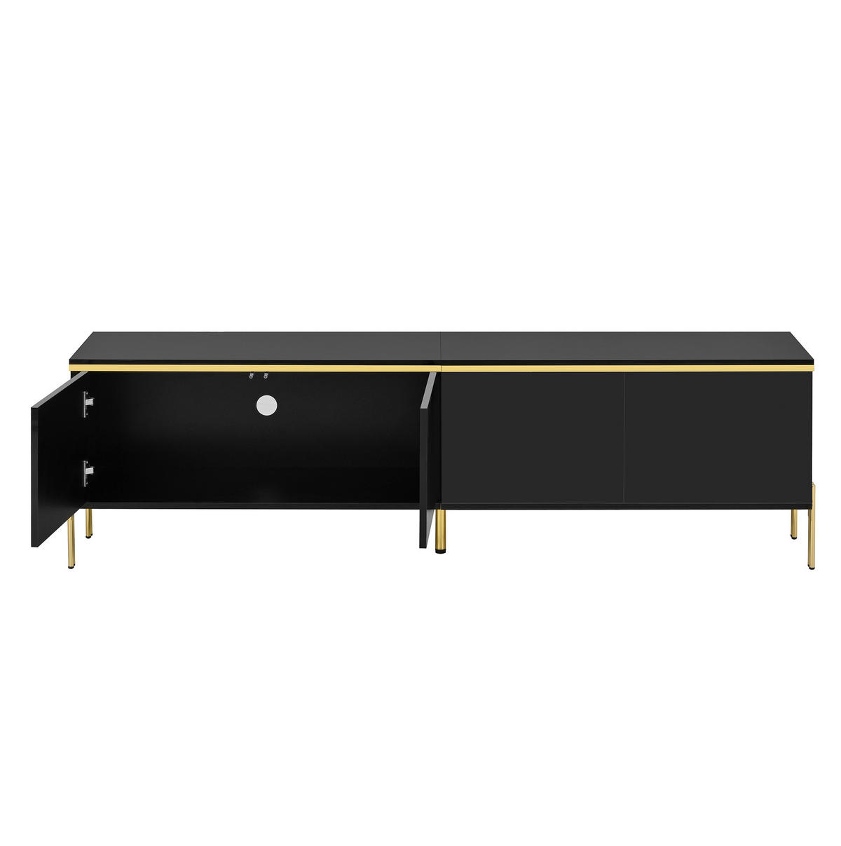 TV-ELEMENT mit 4 Türen 170 x 38 x 50 cm Schwarz Hochglanz - Schwarz, Holzwerkstoff (38/50/170cm) - Beauniv