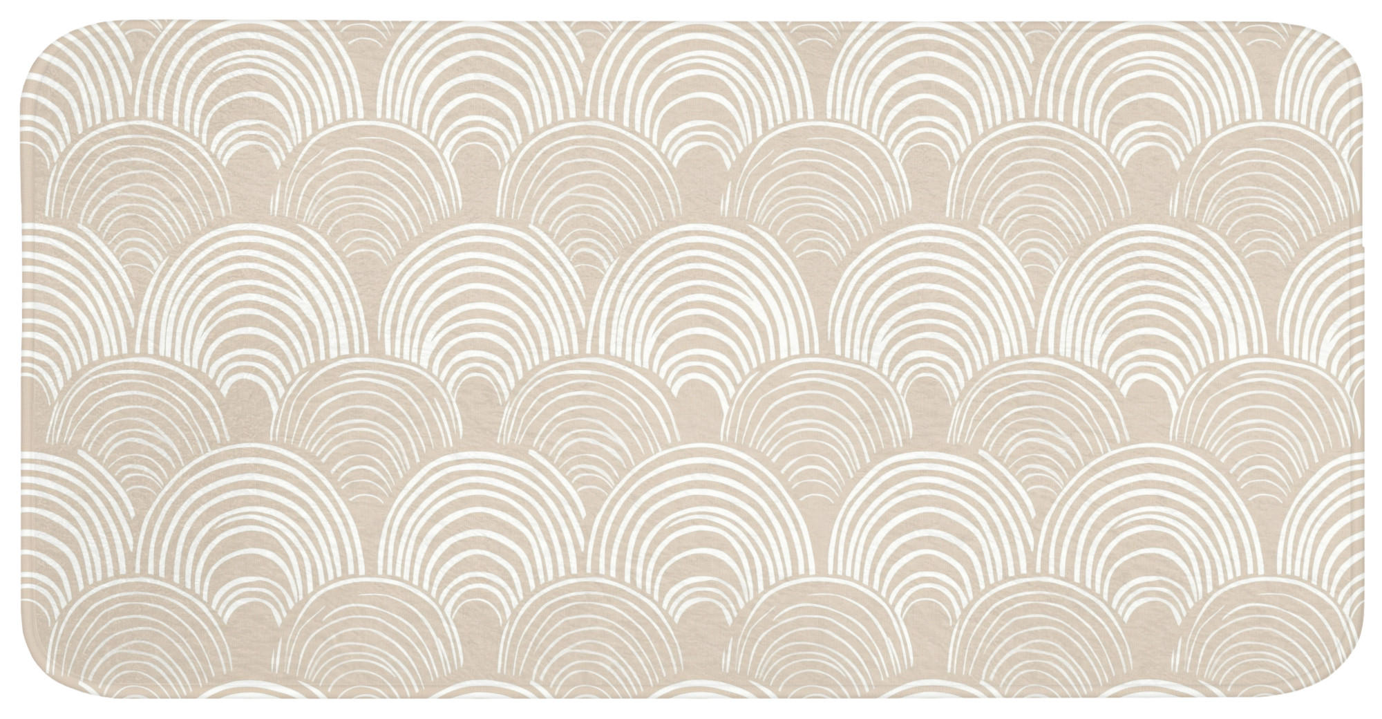 KOUPELNOVÁ PŘEDLOŽKA Vlny - Textura - Béžová 120x60 cm - kašmírová, textil/plast (120/60cm) - OnlyWow