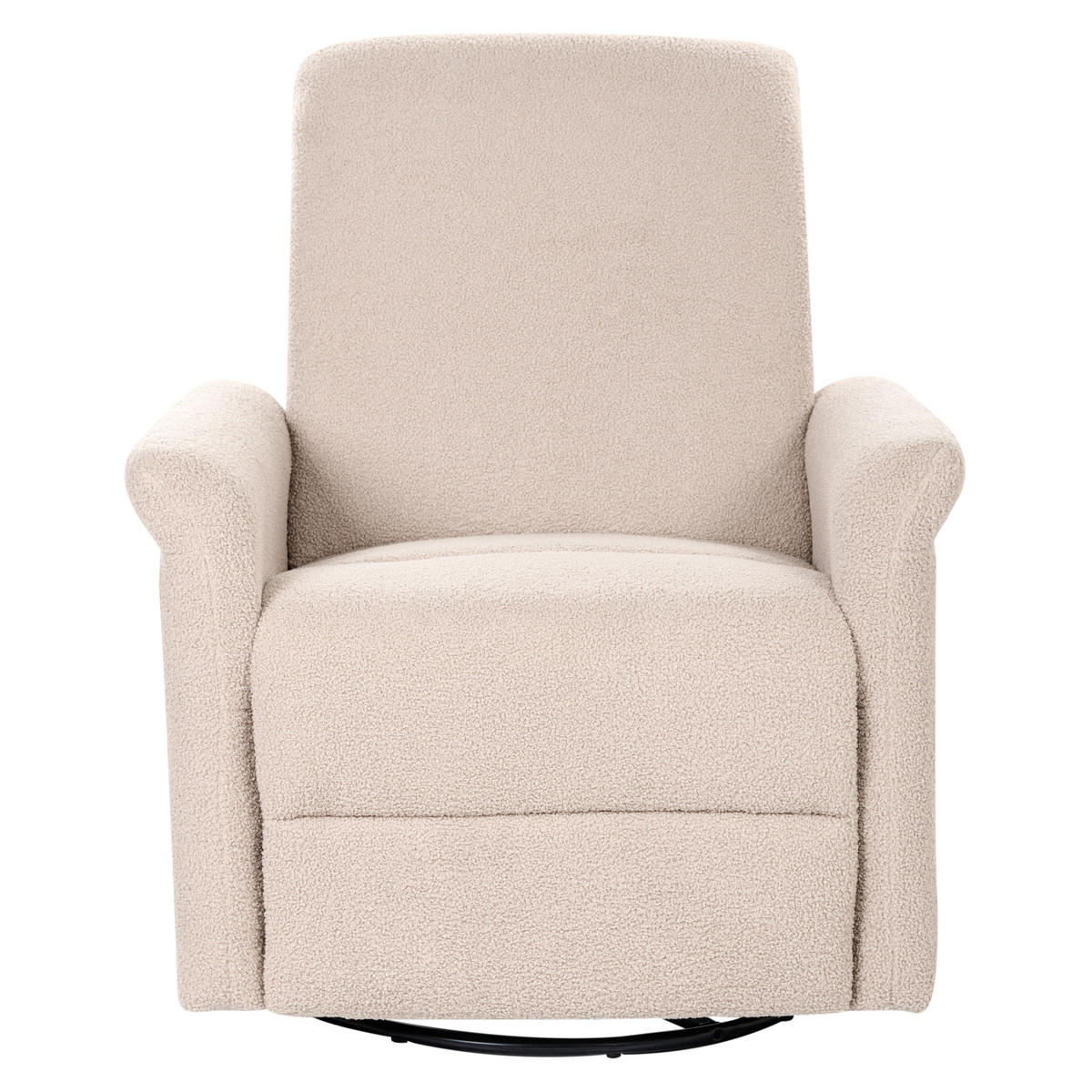 SCHAUKEL-FERNSEHSESSEL drehbar Bouclé Hellbeige Echion - Beige, Textil (82/100/90cm) - Beliani