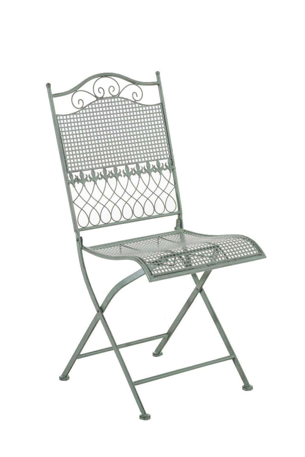 GARTENKLAPPSTUHL Metall Antik-Grün - Grün, Metall (41/91/50cm) - CLP