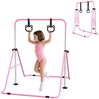 KINDER-TURNBARREN DE-10763 mit Ringen & höhenverstellbar Pink - Pink, Metall (105/148cm) - ComfortXL