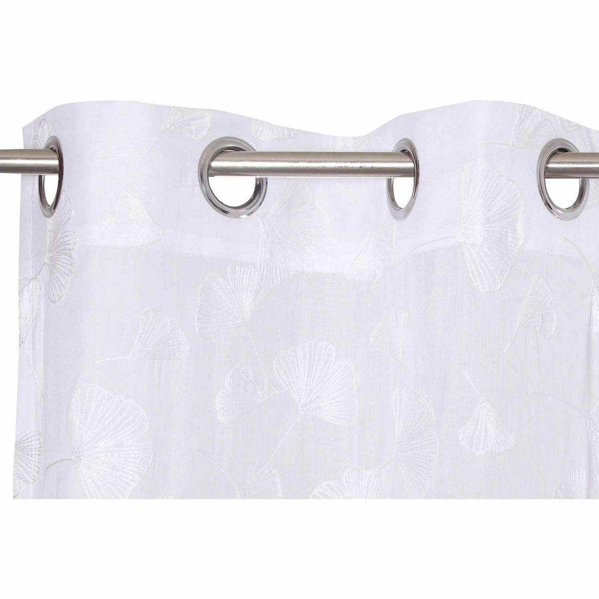 ÖSENVORHANG GINGKO halbtransparent - Weiß, Textil (140/0.5/250cm) - Esprit