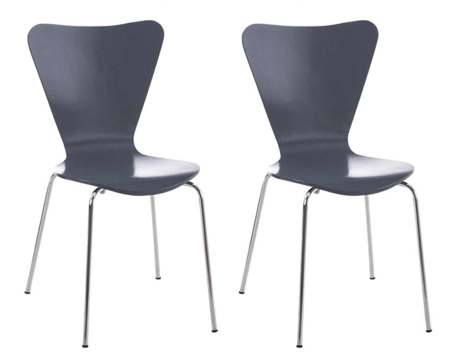 BESUCHERSTUHL Groningen - 2er Set grau - Grau, Metall (46/81/47cm) - TPFLiving