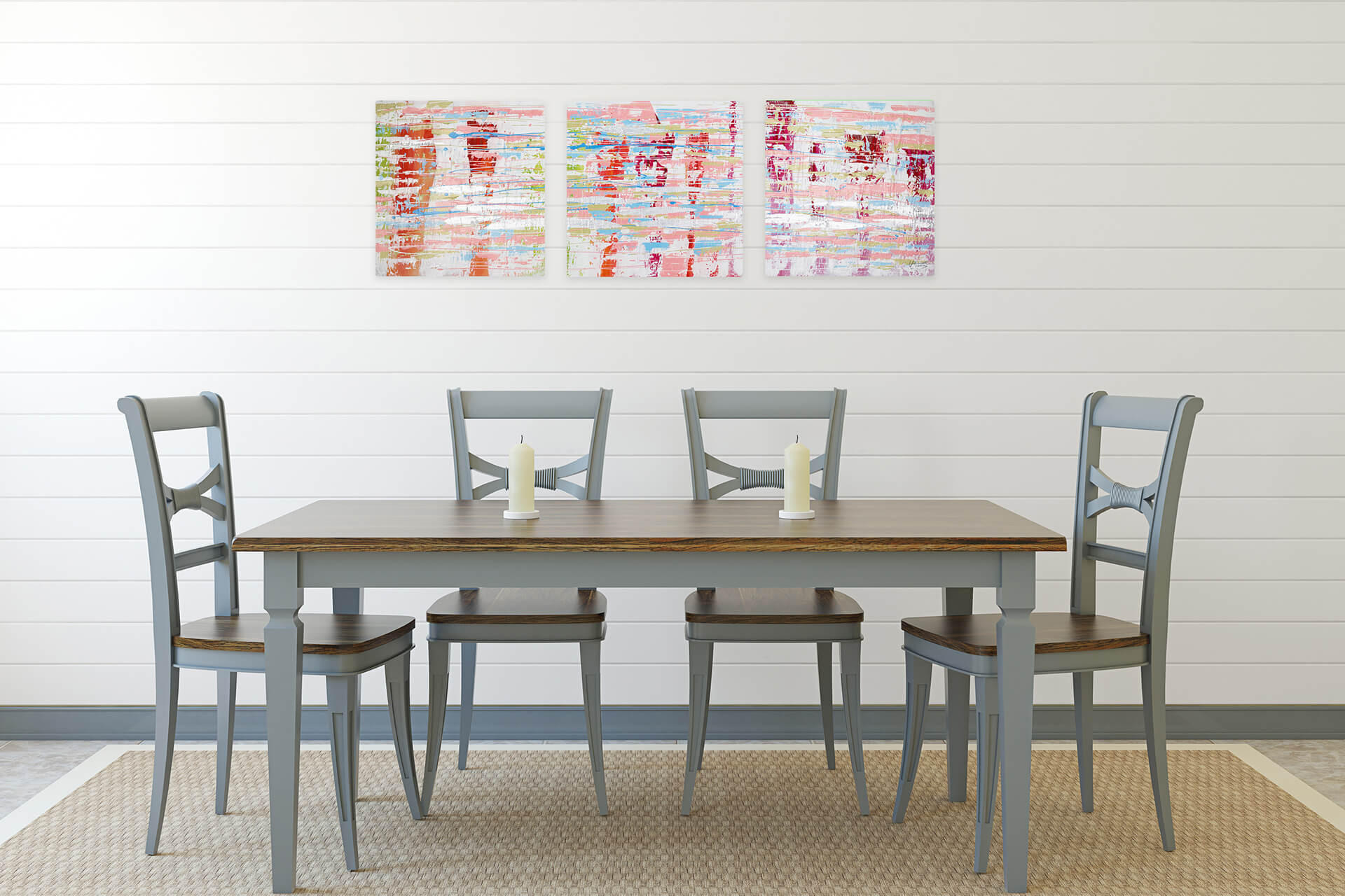 LEINWANDBILD 3-TEILIG Bunt 150/50 cm - Multicolor, Textil (150/50cm)