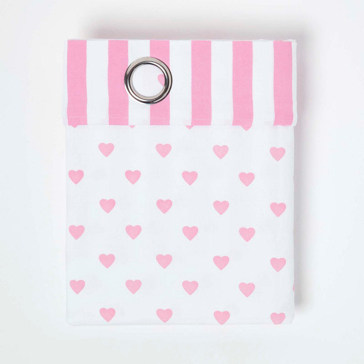 ÖSENVORHANG Herzen blickdicht 2er-Set, 137/228 cm - Rosa, Textil (137/228cm) - Homescapes