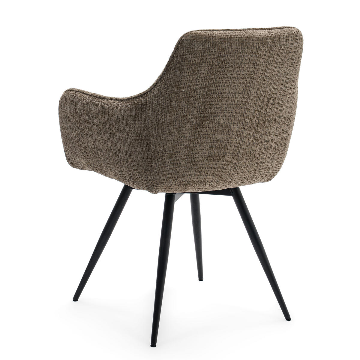 STUHL QUATTRO drehbar gepolsterter mit Steppung - braun - Chenille - Schwarz/Braun, Textil/Metall (58/86/60cm) - NEW HOME