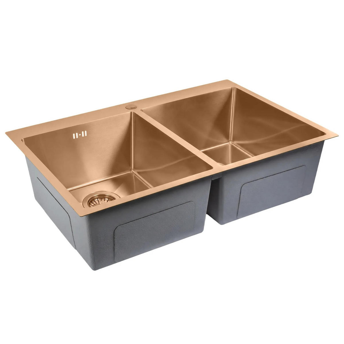 EDELSTAHLSPÜLE Rea Joel Brush Copper ohne Küchenarmatur - Kupferfarben, Metall (55/22.5/83cm) - REA