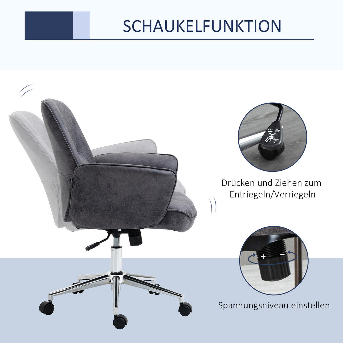 BÜROSTUHL Dustin Dunkelgrau Schaumstoff 67/69/92-102 cm - Dunkelgrau, Kunststoff/Textil (69/102/67cm) - Jamb
