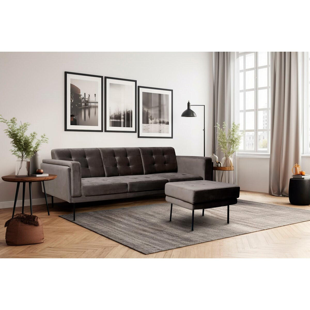 ECKSOFA noé Grau - Grau, Textil (85/201cm) - Habitat Garten