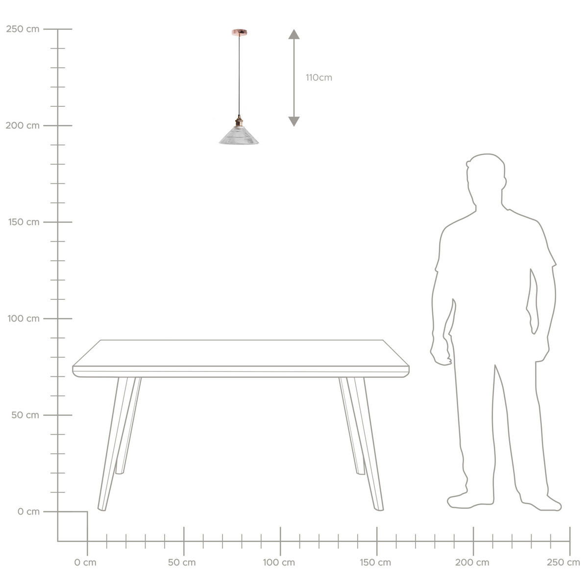 HÄNGELEUCHTE Curone 25/25/129 cm - Transparent, Glas (25/25/129cm) - Beliani