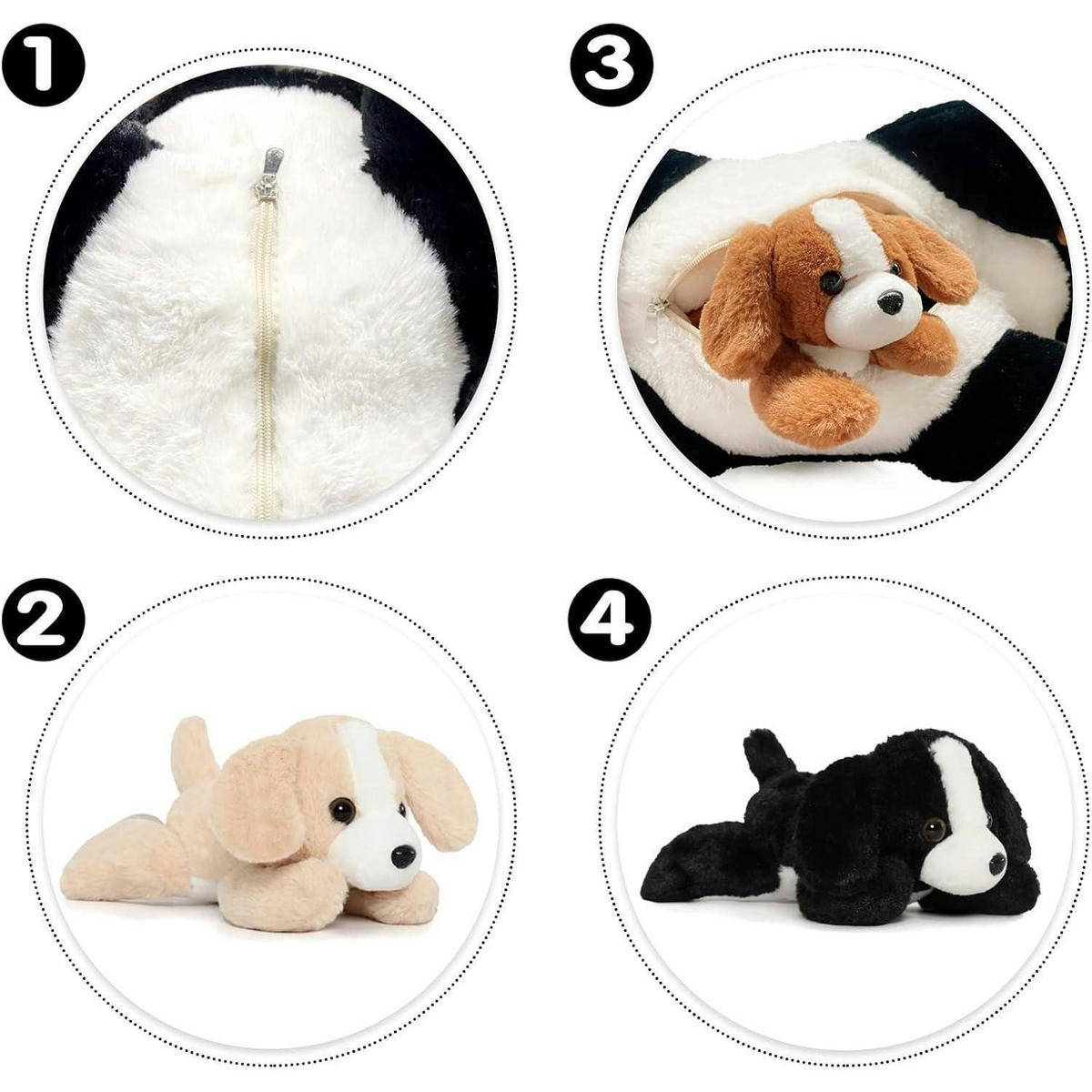 PLÜSCHTIER Berner Sennenhund 5-teiliges Set mit Babys - Multicolor, Textil (22/23cm)