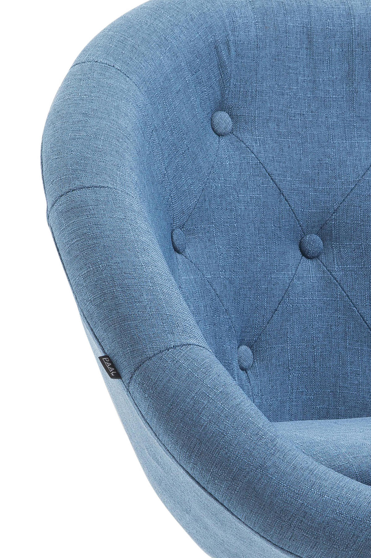 BARHOCKER Stoff blau - Blau/Schwarz, Textil/Metall (65/107/57cm) - CLP