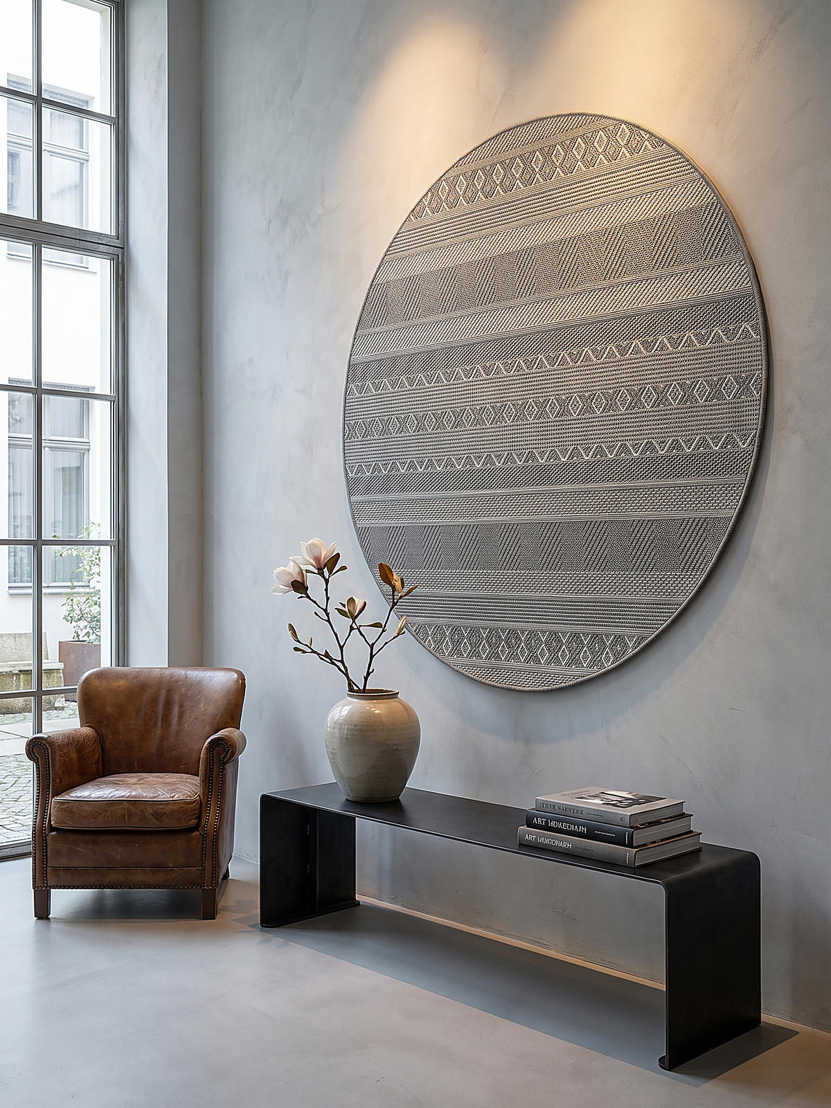 TEPPICH Flachgewebe ESERA Gestreift Polypropylen Grau 160 x 160 cm - Grau, Textil (160/160cm) - KADIMA DESIGN