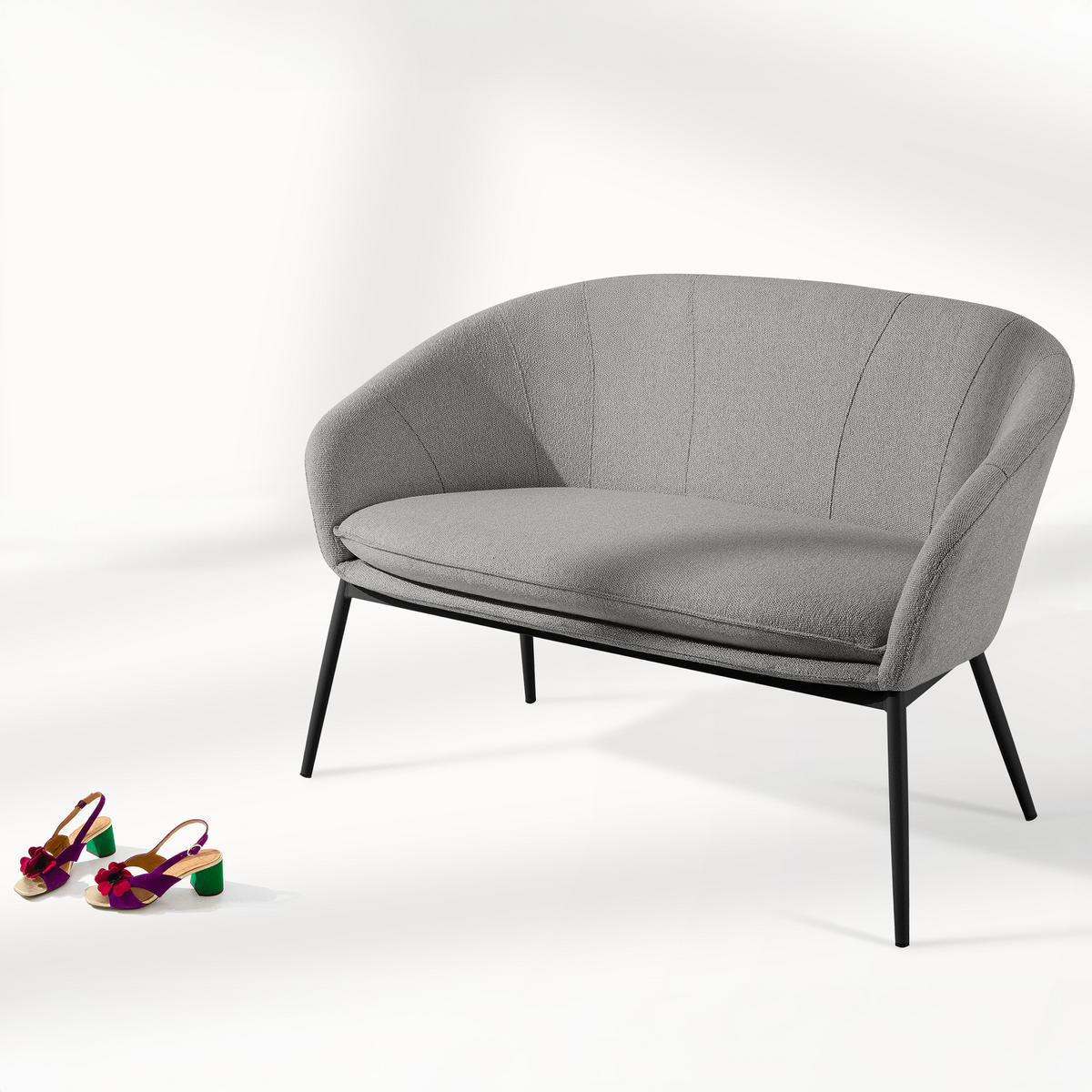 GARTENGARNITUR SOLIS - Grau, Textil/Metall - KONSIMO®