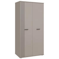 KLEIDERSCHRANK Kaschmir 2-türig 90 x 190 cm, Drehtürenschrank mit viel Stauraum - Kaschmir/Schwarz, Holzwerkstoff/Kunststoff (90/190/55cm) - Inn.Furn