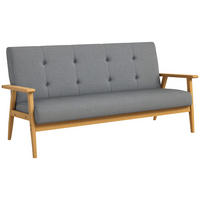 SOFA, 3-Sitzer, skandinavisch, gesteppt, grau, 154,5cm - Multicolor, Holzwerkstoff (154.5/73/69.5cm) - FORIOUS