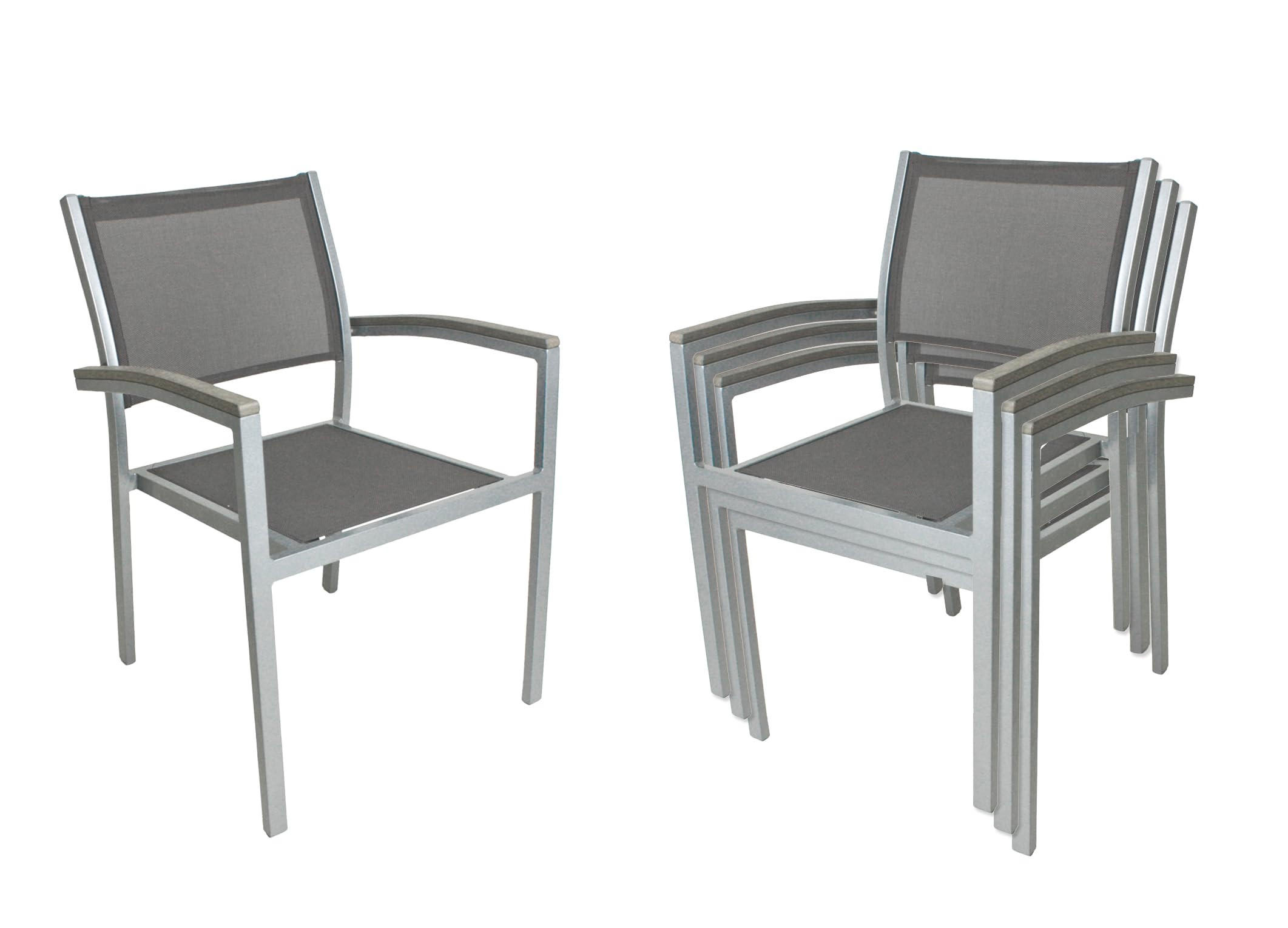 GARTENSTUHL 4er Set Sarah Stapelstuhl - Grau, Kunststoff (60/86/55cm) - DELUKE