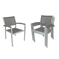 GARTENSTUHL 4er Set Sarah Stapelstuhl - Grau, Kunststoff (60/86/55cm) - DELUKE