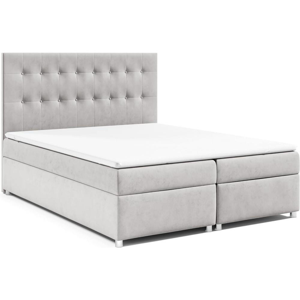 BOXBETT Trinity K-6 Bonellfederkern inkl. Topper - Silberfarben, Holz/Holzwerkstoff (180/200cm) - Best For Home