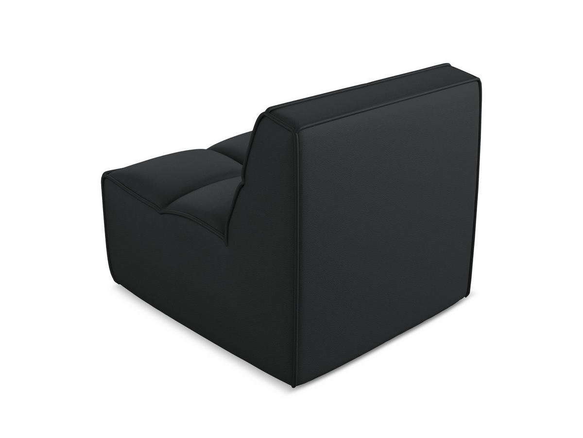 SESSEL Kunstleder Schwarz - Schwarz/Grau, Leder/Kunststoff (80/75/93cm) - Makamii