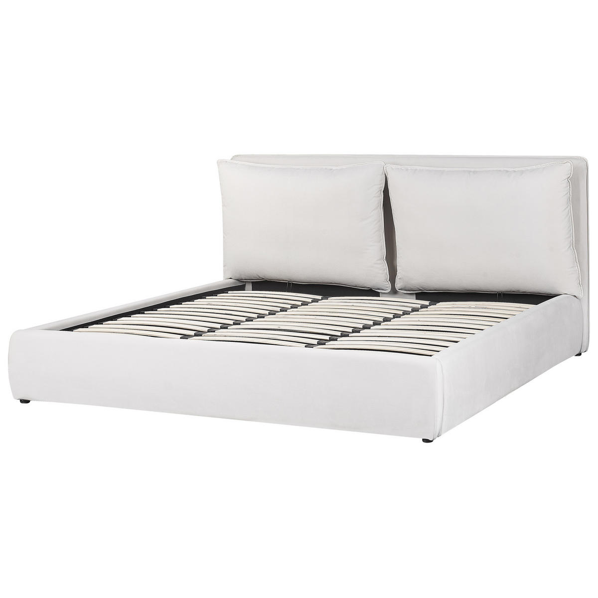 BETT 180/200cm Cremeweiß Bajonna - Creme, Textil (180/200cm) - Beliani