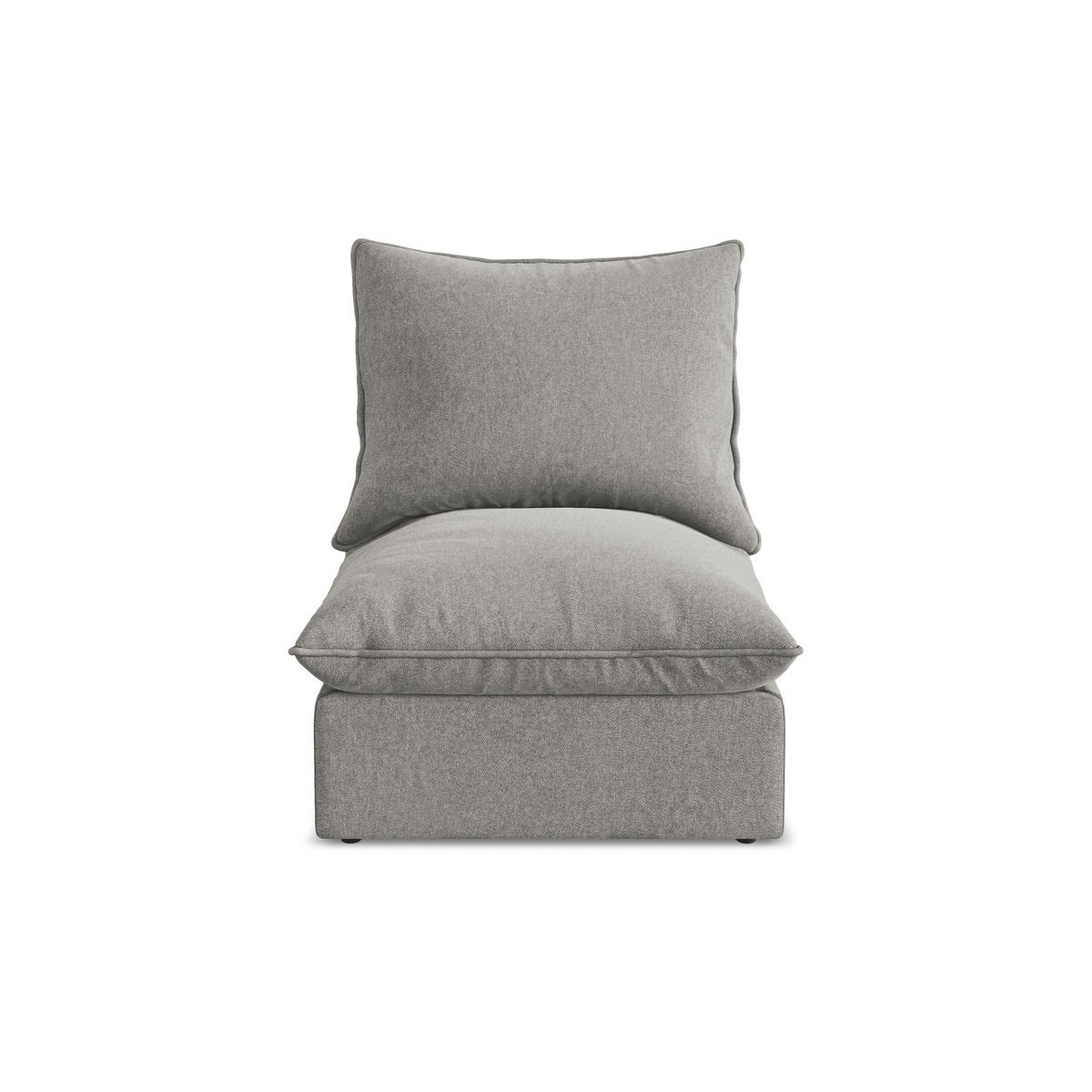 SOFAELEMENT Samt Stoff Grau - Schwarz/Grau, Holzwerkstoff/Kunststoff (75/77/90cm) - LaMiaSofa