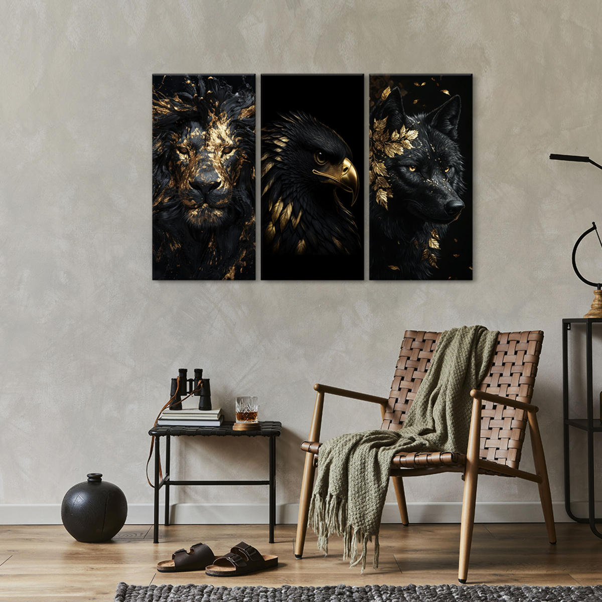 LEINWANDBILD Mix 3-tlg. 90x60 cm - Multicolor, Holz (90/60cm) - LUMASOUL