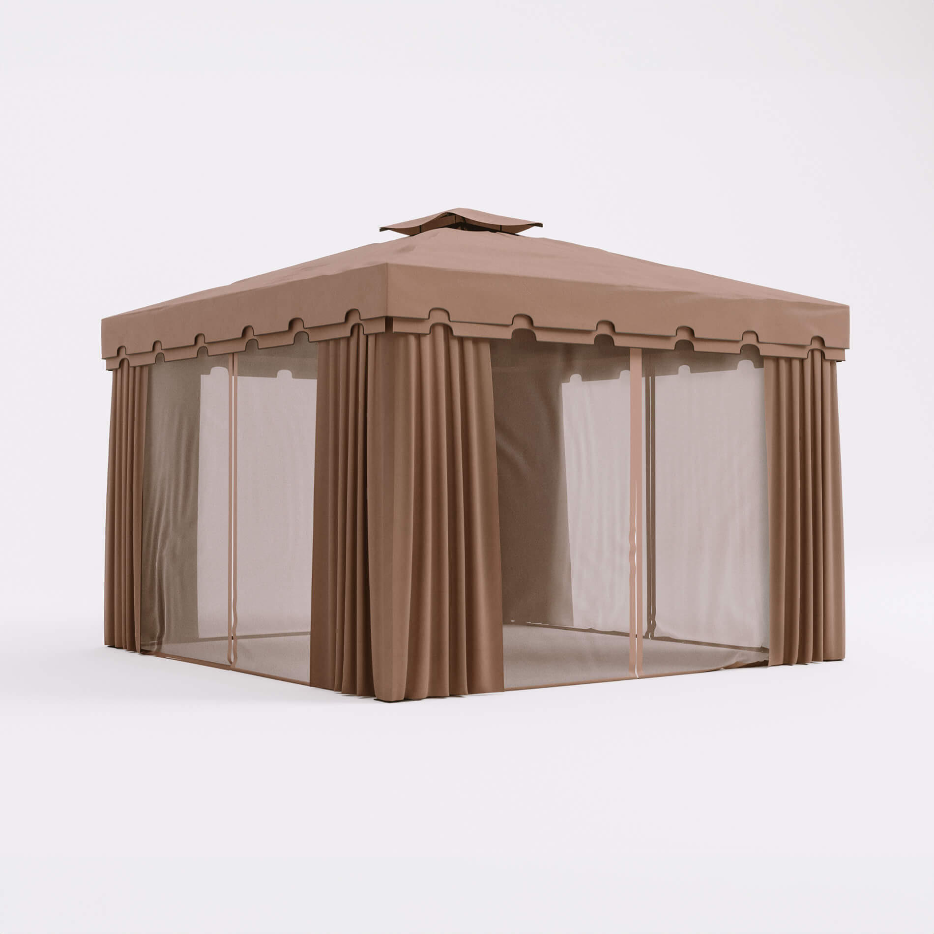 FALTPAVILLON Hellbraun 300/300/270 cm - Hellbraun, Metall (300/268/300cm) - Mobili Rebecca