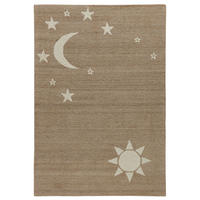 HANDTUFTTEPPICH Natur Kids - Kindeteppich mit Nachthimmeldesign 80 x 150 cm - Sandfarben, Textil (80/150cm) - Natur Pur