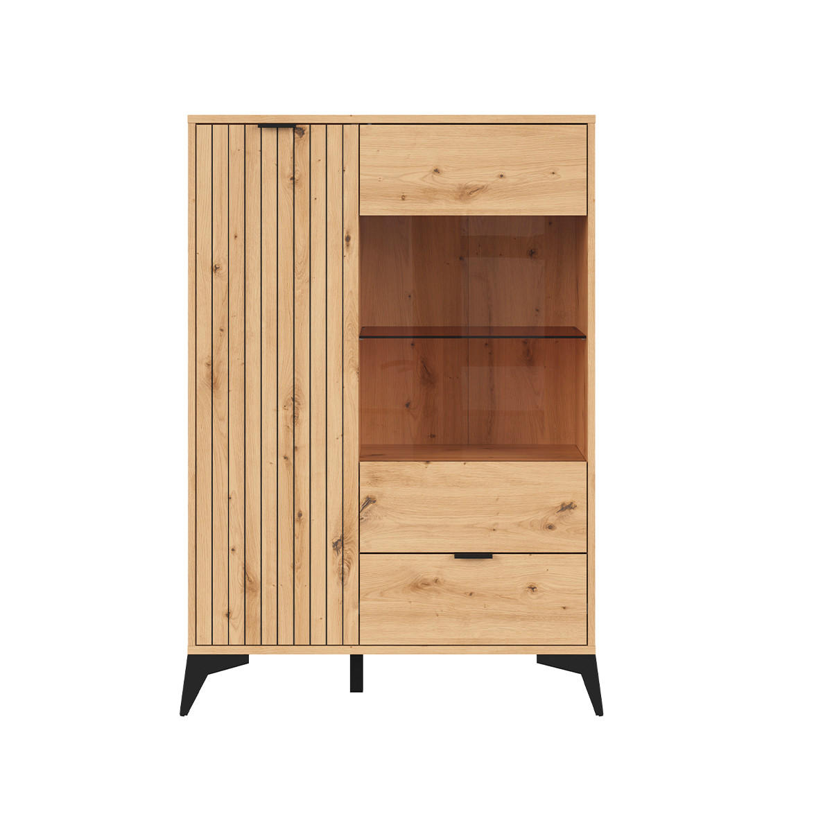 VITRÍNA Mao Dřevo - hnědá, kompozitní dřevo (90/133/41cm) - Petits-meubles