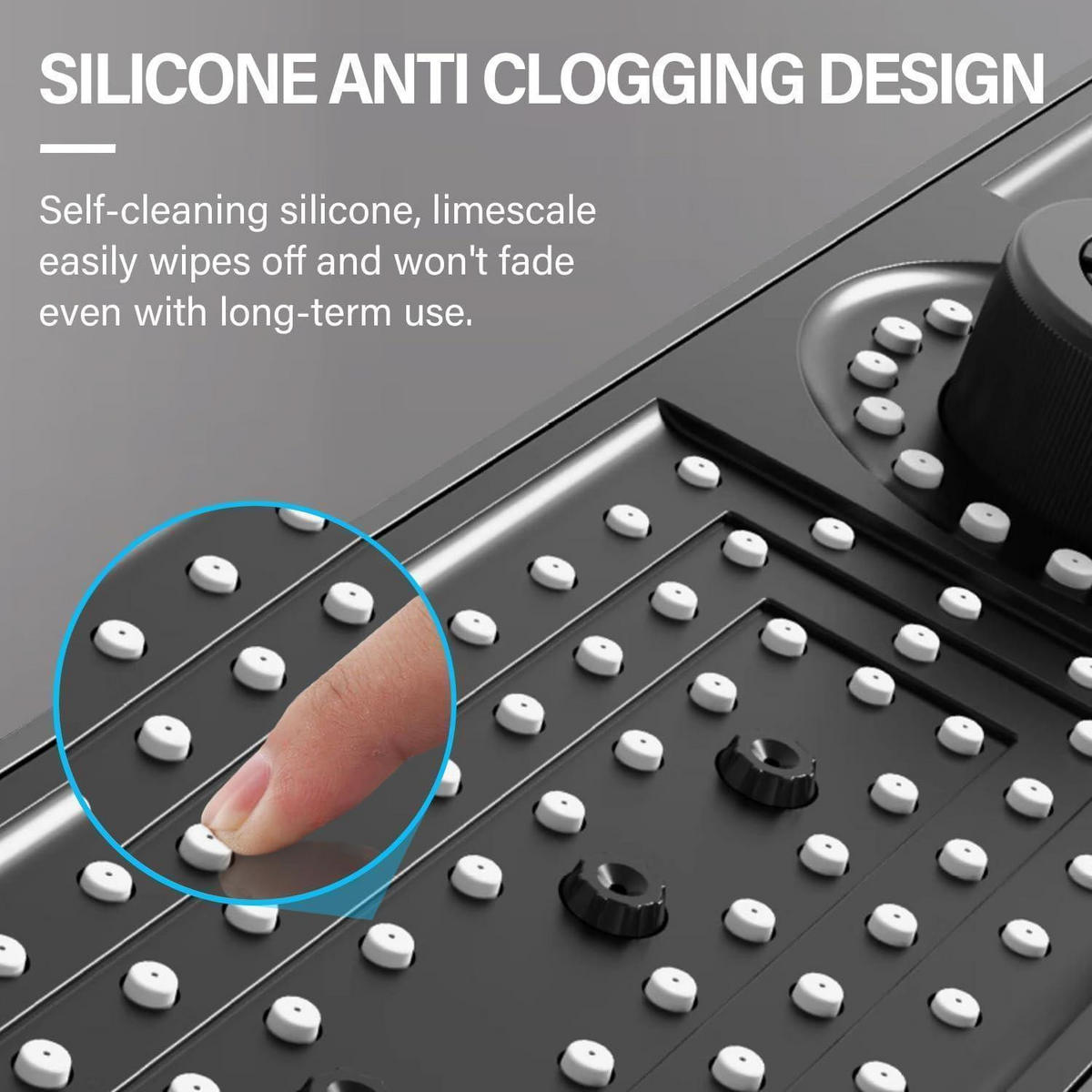 DUSCHKOPF Regendusche 19 Zoll Schwarz 3 Duschmodi - Schwarz, Kunststoff (8.8/12.7/20cm)