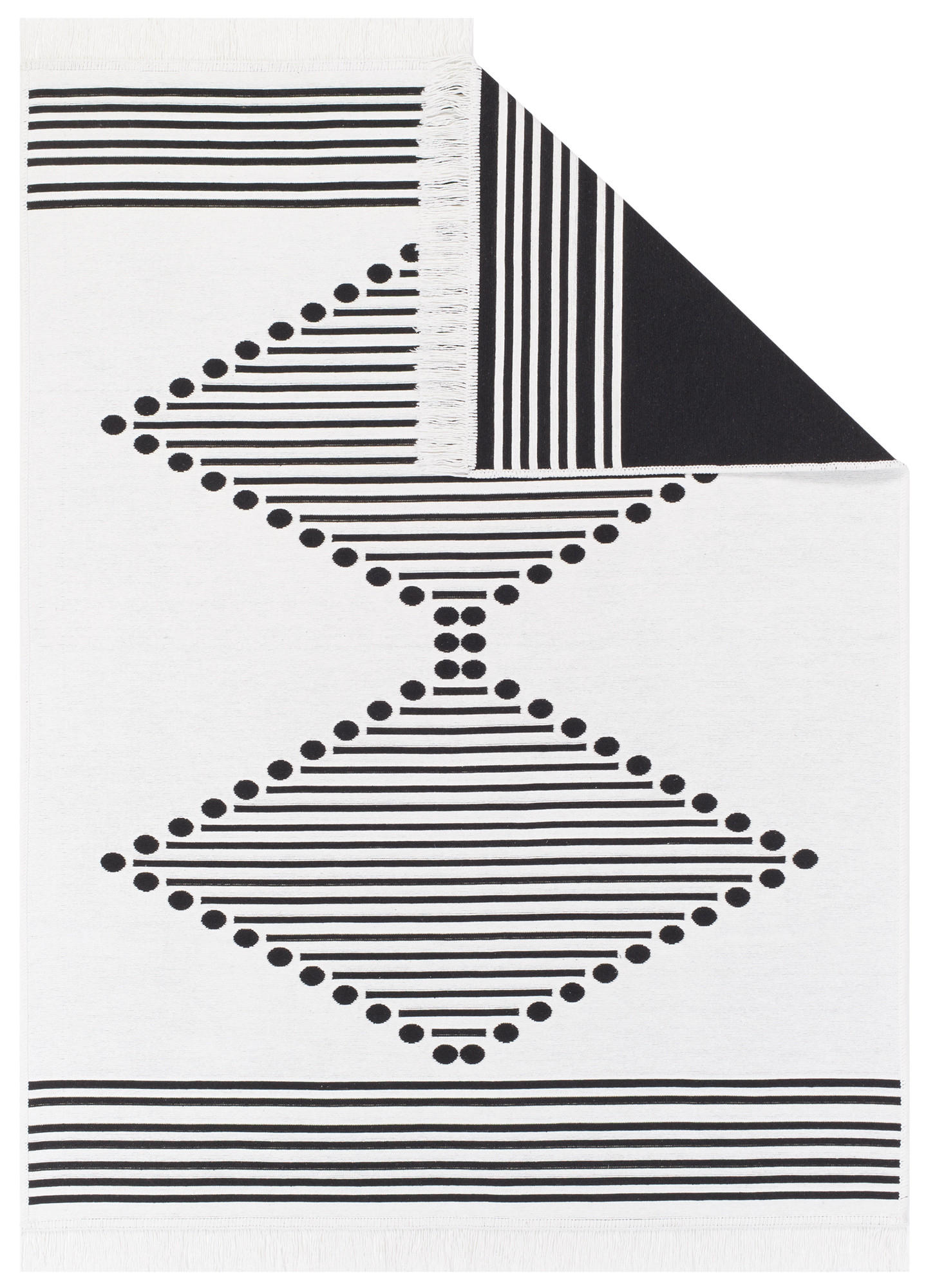 TEPPICH AZTECA Schwarz Weiß 120/170 cm - Schwarz/Weiß, Naturmaterialien (120/170cm) - Tapiso