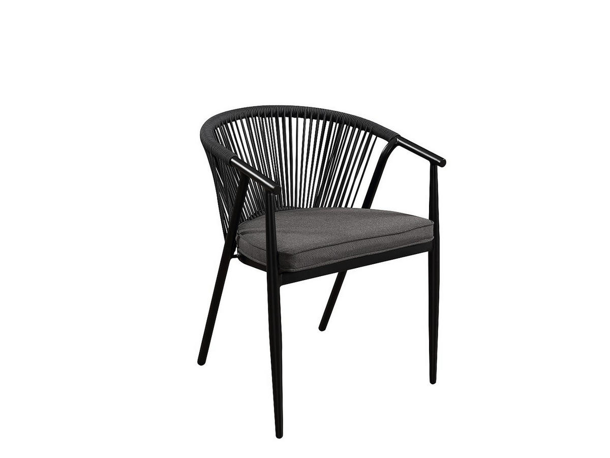 GARTENSTUHL - 56.5cm x 56.5cm - Aluminium - anthrazitgrau - PORTOFINO - Anthrazit, Metall (56.5/77/56.5cm) - Vente-Unique