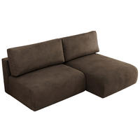ECKSCHLAFSOFA VIVO L Braun Velvet - rechts - Schwarz/Braun, Kunststoff/Textil (150/223cm) - MKS