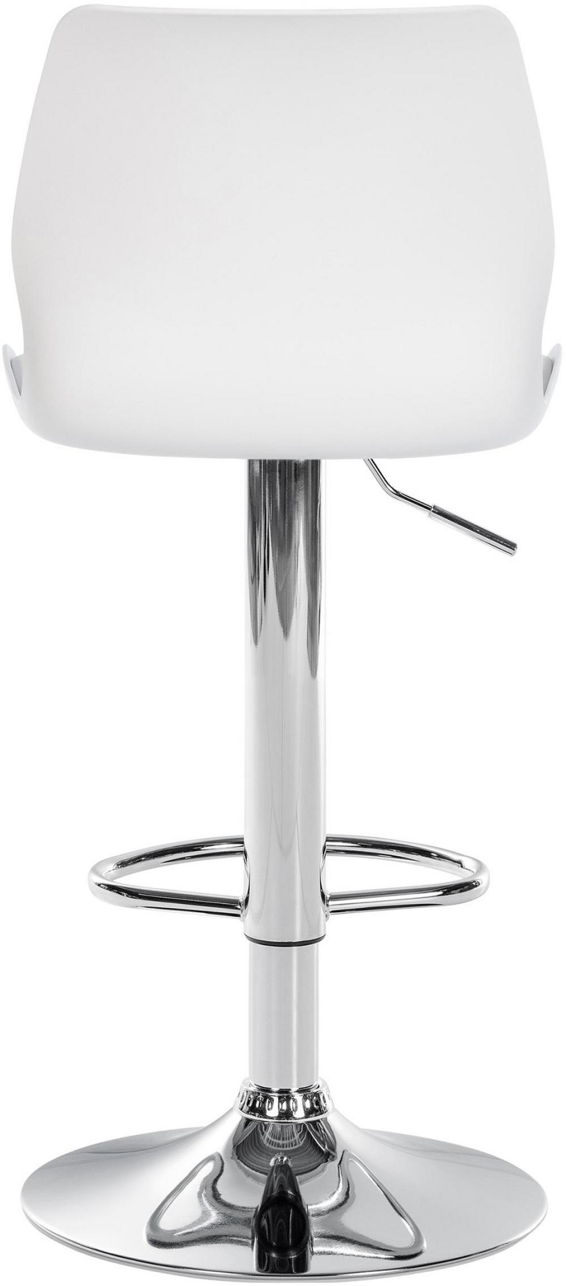 BARHOCKER 2er Set Kunststoff weiß - Chromfarben/Weiß, Kunststoff/Textil (39/82/42cm) - CLP